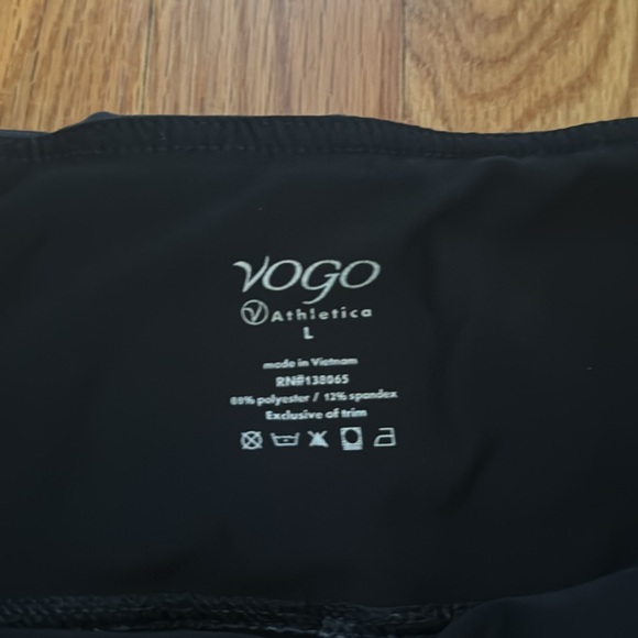 Vogo Athletica Women’s Blue Heathered Poly Blend Athletic Leggings Sz L - Picture 2 of 4